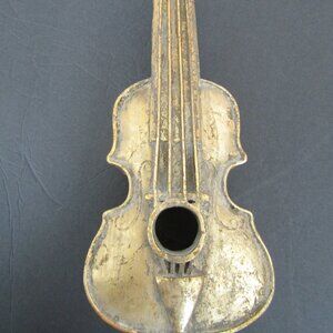 Super unique, vintage gold gilded Violin bird house decor , Christmas